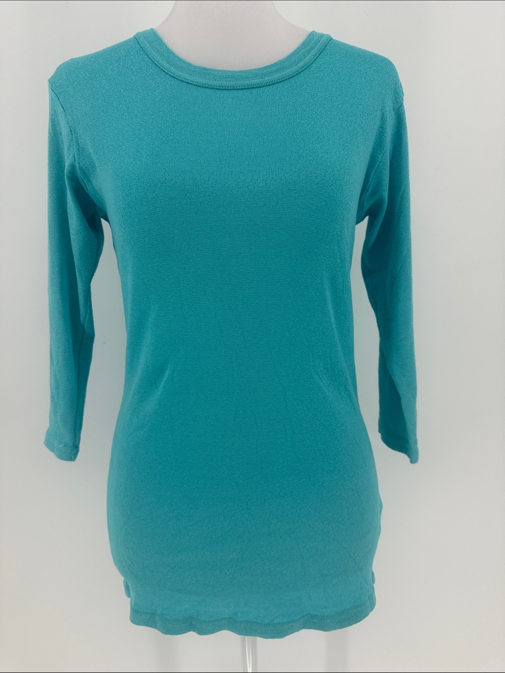 Michael Stars Turquoise Shimmer 3/4 Sleeve Knit Top One Size S/M